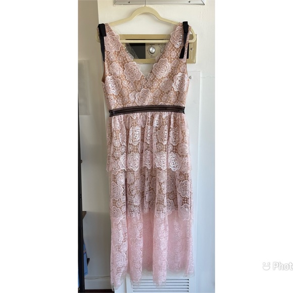 NWOT Self-Portrait Rose Pink Lace Sleeveless Dress - Picture 5 of 16